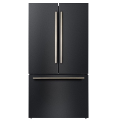 FORNO Rivello 36 Inch French Door Refrigerator In \w Antique Brass, Internal Water Dispenser, Filtered Ice, Adjustable Shelves, Energy Star