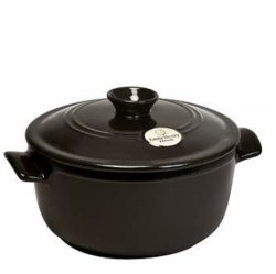 EMILE HENRY Fusain Round Stewpot 22Cm/8.7", 2.5L/2.6Qt