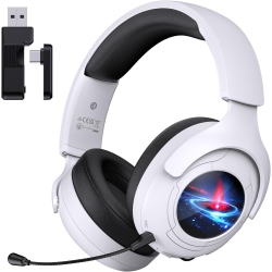 PRIME MADE Gtheos 2.4Ghz Wireless Gaming Headset for Ps5, Ps4, PC, Switch, Fortnite/starfield/fps Gamers, Bluetooth 5.3 Gaming Headphones \w Noise