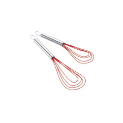 CUISIPRO Flat Whisk (4 Wires) 10"/25.4Cm Silicone In Red