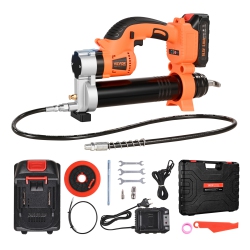 VEVOR 20V Cordless Grease Gun, 8000 Psi Max Pressure, Electric Grease Gun \w 2.0 Ah Battery & Led Light, 30-Inch Long Hose & Carrying Case, Variable