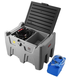 VEVOR 10 Gpm Portable Diesel Tank, Separated 106 Gal Diesel & 8 Gal Def Storage Tank, Leakproof Fuel Transfer Tanks \w Pump & 13 Ft Hose, Gas Storage