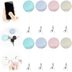 FAMALL Macaron Mini Screen-Cleaner & Key Pendant – 8 Pack Multi-Device Microfiber Wipes