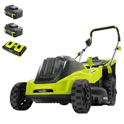 SNAPFRESH 40V Cordless Electric Lawn Mower 16 Inch Brushless Push Mower With Dual 4.0Ah Batteries And Fast Charger