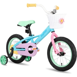 JOYSTAR 16 Inch Kids Bike for 2-7 Years Girls, Toddler Girls Bike With Training Wheels, Rainbow Bikes, Children Bicycle, Macaroon