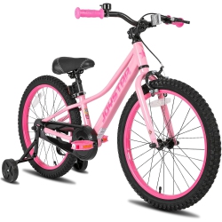 JOYSTAR Neo 20 Inch Kids Bike for Ages 6-10 Years Old Boys & Girls, 20 Inch Wheels Kids Mountain Bike With Training Wheels & Handbrake In Pink