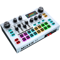 CHSSHA00 Streaming Audio Mixer, Podcast Audio Mixer Interface, 48V Voice Converter Soundboard, Studio Universal Xlr for Mobile Phone PC Streaming