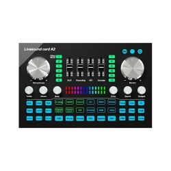 CHSSHA00 Universal Sound Card, 3.5MM Jack, 12 Effects, 2 Channels, Stereo Mixer, 1800Mah Battery Capacity Live Sound Card