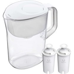 BRITA Large 10 Cup Water Filter Pitcher With Smart Light Filter Reminder And 2 Standard Filtes In White
