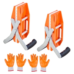 VEVOR 2 Pack Double Handed Stone Carrying Clamps, 660 Lbs Load Capacity, Granite Panel Carriers Lifting Tools \w Rubber-Lined (0-2.36 Inches), Heavy