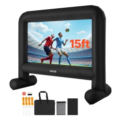 VEVOR 15Ft Inflatable Movie Screen, Inflatable Projector Screen \w Portable Storage Bag, 16:9 Easy Set Up Movie Projection for Outdoor Backyard