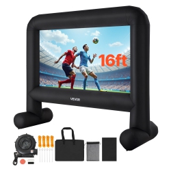 VEVOR 16Ft Inflatable Movie Screen, Inflatable Projector Screen \w Portable Storage Bag, 16:9 Easy Set Up Movie Projection for Outdoor Backyard