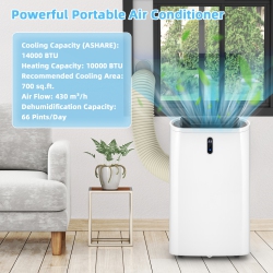 SLICKBLUE 14000 Btu Portable Air Conditioner With Wifi And App Smart Control