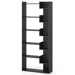 SLICKBLUE 6-Tier Wooden Bookshelf – Tall Display Bookcase With Anti-Tipping Kits