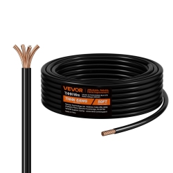 VEVOR 6 Awg Thhn Wire, 19-Stranded, 100% Ofc Copper Electrical Building Wire \w Nylon Jacket, Rated for Up to 600 Volts, for Indoor & Outdoor Use