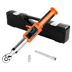 VEVOR 72-Tooth Digital Torque Wrench, 3/8 Inch Drive, 0-99.57 Lbf-Ft / 0-135 N.m, ±2% High Accuracy Electronic Torque Wrench \w Preset Value