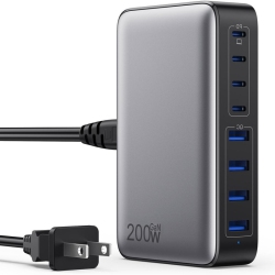 CHSSHA00 200W USB C Charger, 8-Port Gan Fast Charging Station, 65W Laptop Charging Adapter Compatible \w Macbook Pro/air, Dell, Steam Deck, Iphone