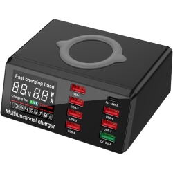 CHSSHA00 USB C Charger, W 8-Port Wireless Charging Station Pd Fast Charger USB Fast 3.0 Adapter Hub, Fast, Efficient, Versatile