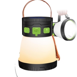 MYACUC Led Solar Camping Light, 1500 Lumen Portable Flashlight, USB Rechargeable, 7 Lighting Modes \w 7500 Battery, Suitable for Travel, Outdoor