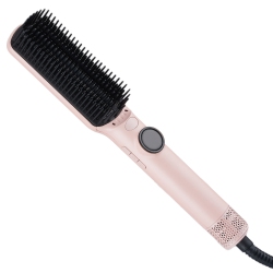 THE WAY Hot Air Blow Dryer Multifunctional Straightening Curling Iron Hot And Cold Air Blow Curling Comb Lcd Fluffy Comb Lcd Display - In Pink