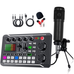 MYACUC Podcast Equipment Bundle, Microphone \w Tripod Stand And Audio Mixer for Studio Recording Vocals, Voice Overs, Streaming Broadcast And S