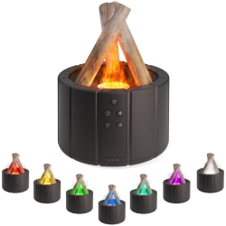 THE WAY Colorful Simulated Flame Aroma Diffuser Home Silent Fragrance Small Desktop USB Humidifier Aroma Diffuser - In Black