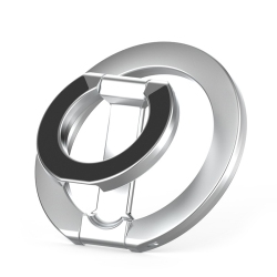 THE WAY Mobile Phone Magnetic Holder Ring Buckle Magsafe Multifunctional Ring Buckle Zinc Alloy Desktop Bracket - In Silver