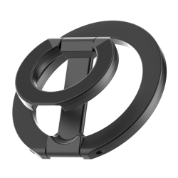 THE WAY Mobile Phone Magnetic Holder Ring Buckle Magsafe Multifunctional Ring Buckle Zinc Alloy Desktop Bracket - In Black