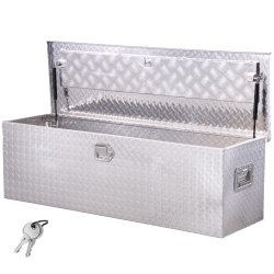 VEVOR 49"x15"x15" Heavy Duty Aluminum Truck Bed Tool Box, Diamond Plate Tool Box \w Side Handle And Lock Keys, Storage Toolbox Chest Organizer For