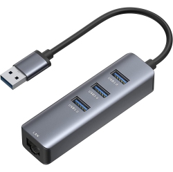 OECECA USB 3.0 to Ethernet Adapter, V 3 Ports USB 3.0 Hub \w 1000M Rj45 Ethernet Multiport Splitter Compatible \w Macbook, Surface Pro 4/5/6