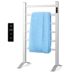 GYMAX Towel Warmer 6 Bar 100W Home Bathroom Space Saving Wall Mounted