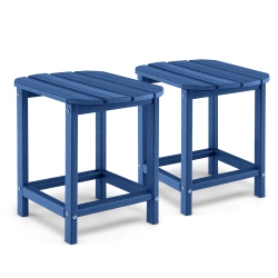 GYMAX 2 PCs 18" Patio Adirondack Side Table Weather Resistant HDpe Garden In Navy