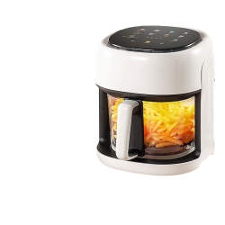 THE WAY 4.5L Smart Air Fryer \w Visual Display, Large Glass Capacity, Milky White, 3D Surround Heating, 360° Low-Fat Baking, Visual Window | Color