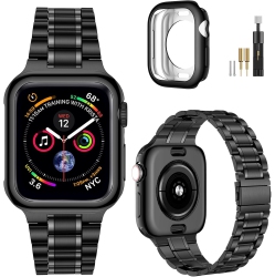 MEHIAZ Solid Stainless Steel Band Compatible With Apple Watch 46MM Series 10, Metal Strap for Iwatch Series 10 46MM Women And Men In Multicolor