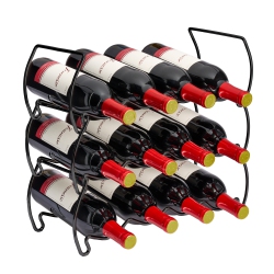 SORBUS 3-Tier Stackable Copper Wine Rack - Perfect for Bar, Wine Cellar, Basement, Cabinet, Pantry, Etc (Hold 12 Bottles)