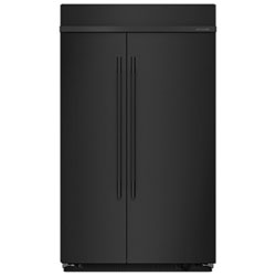 Kitchenaid 48" 30 Cu. Ft. Built-in Side-By-Side Refrigerator (KBSN748SBE) - Black Ore