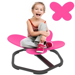 QABA Kids Swivel Chair, Butterfly-Shaped Sensory Spinning Chair for Training Body Coordination, Non-Slip Sit And Spin Wobble Stool for Kids Aged 3-6