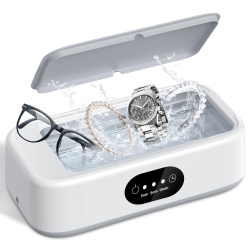 MYACUC Ultrasonic Glasses Cleaning Machine, 21.4OZ Jewelry Clean Machine for Ring Earring Dentures Necklaces Watch Strap Keycap Earrings (640Ml)