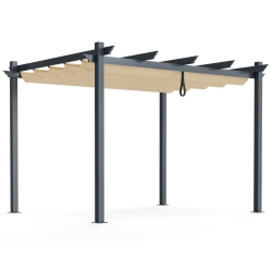 SLICKBLUE Aluminum Retractable Pergola Canopy Shelter for Patio, Garden, And Grape Vines