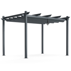 SLICKBLUE Aluminum Retractable Pergola Canopy Shelter for Patio, Garden, And Grape Vines