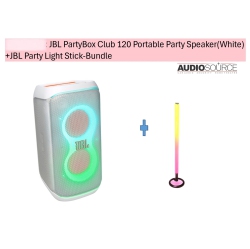 JBL Partybox Club 120 Portable Party Speaker(White) + Party Light Stick-Bundle