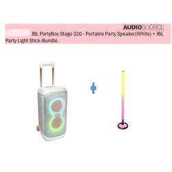 JBL Partybox Stage 320 - Portable Party Speaker(White) + Party Light Stick-Bundle