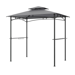SLICKBLUE Backyard Grill Gazebo Canopy With Heavy-Duty Metal Frame, 2 Shelves & 6 Utensil Hooks