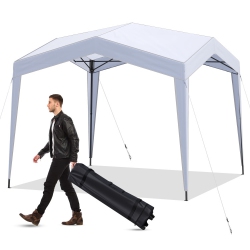 SLICKBLUE Folding Pop Up Canopy Tent With Wheeled Carry Bag, Stakes & Wind Ropes