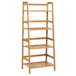 SLICKBLUE Wicker Plant Stand 4-Tier Display Rack With Guardrails – Space-Saving Organizer