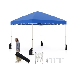 SLICKBLUE Easy Setup Folding Pop-Up Canopy Tent With Roller Bag
