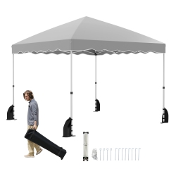 SLICKBLUE Easy Setup Folding Pop-Up Canopy Tent With Roller Bag