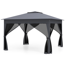 SLICKBLUE Portable Pop Up Gazebo Tent With Mosquito Netting And Ventilated Double Roof