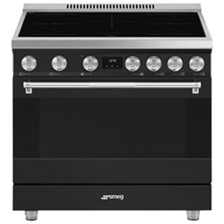 Smeg 36" 4.45 Cu. Ft. True Convection 5-Element Slide-In Induction Range (SPR36UIMAN) - Matte Black