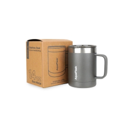 AQUAFLASKCANADA Aquaflask Thermal Insulated Lidded Mug With Handle 415Ml (14 OZ) - In Gray